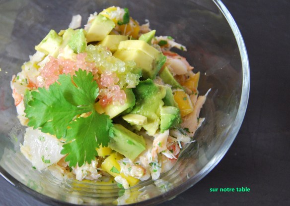 shrimp, crab and avocado appetizer