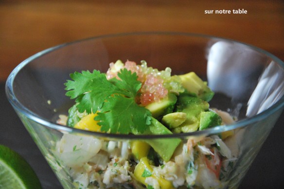 crab, shrimp and avocado appetizer