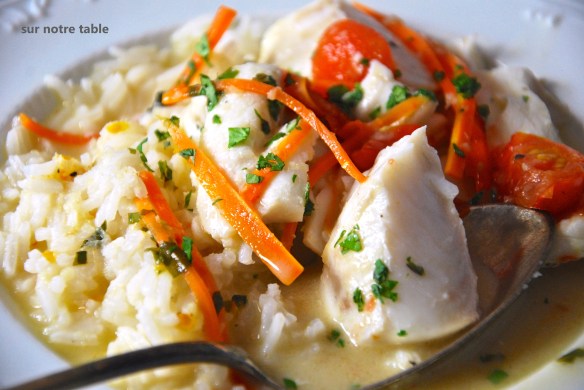 cod in coconut curry broth