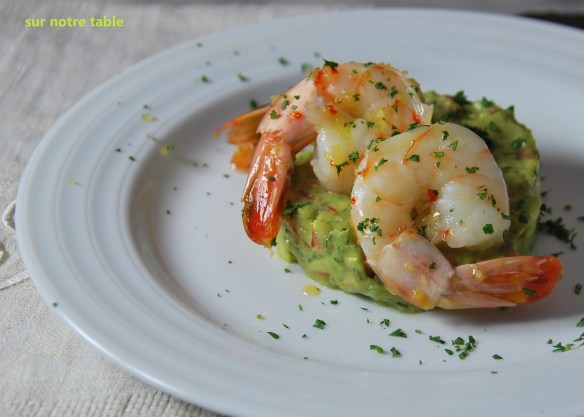 spicy shrimp and guacamole